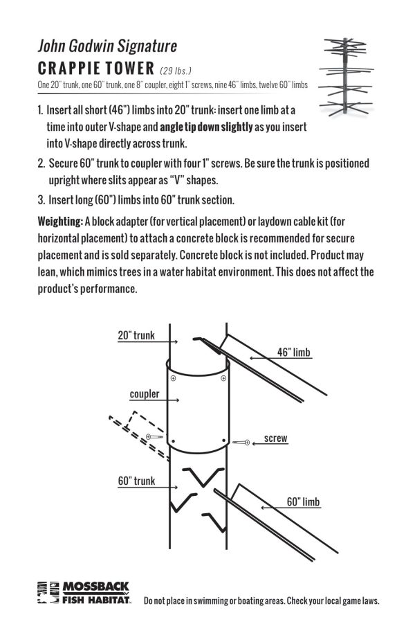 JG Crappie Tower instructions