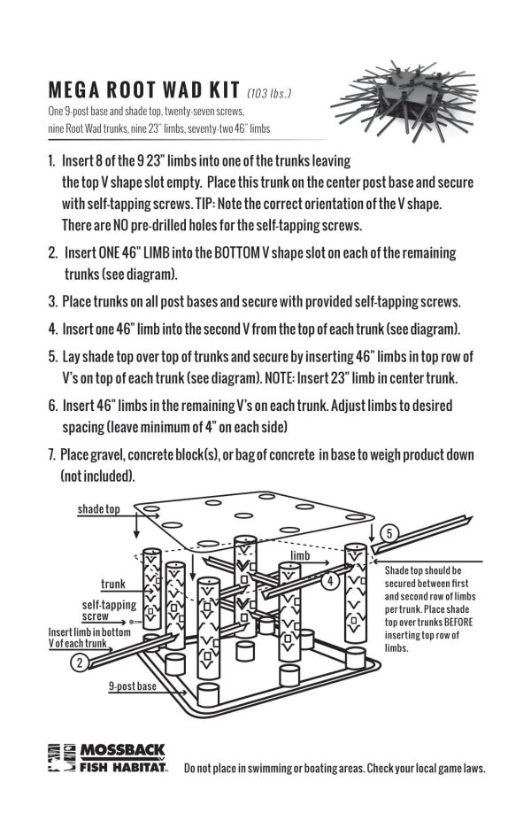Mega Root Wad Kit instructions