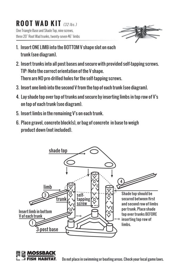 Root Wad kit instructions