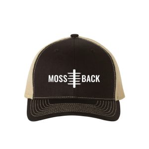 mossback trucker cap black and tan