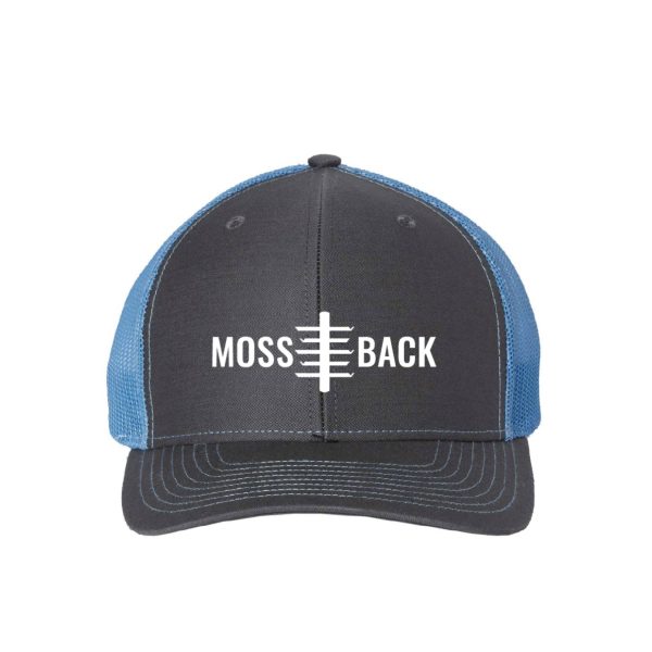 mossback trucker cap gray and blue