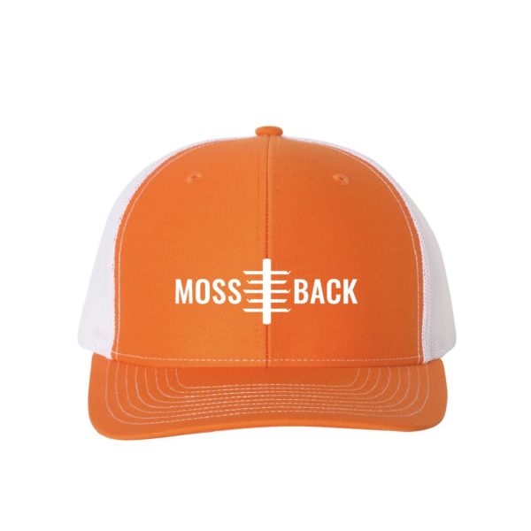 mossback trucker cap orange and white