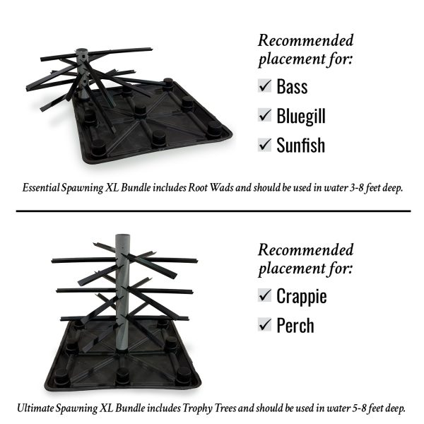 essential and ultimate spawning bed bundle placements